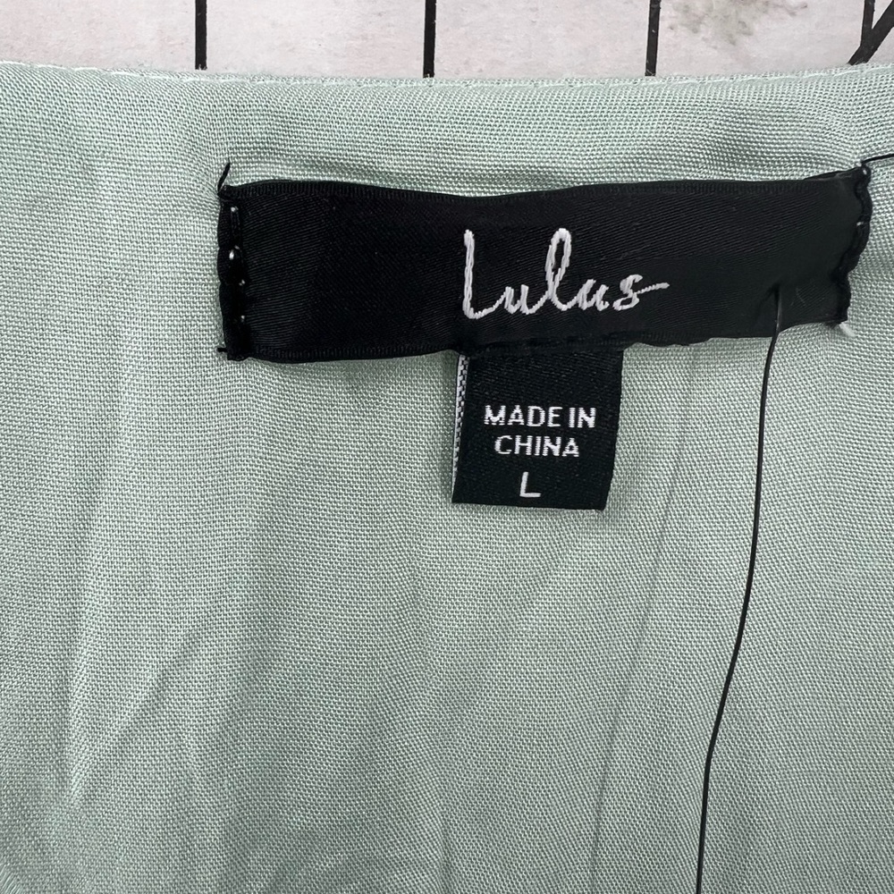 LULU’S Tomorrow and Always Light Sage Green Burnout Floral Mini Dress L - Picture 11 of 15